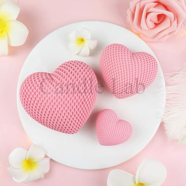 Силиконовая форма для свечей и мыла "Сердце" candle_mold_knitted_heart_S фото