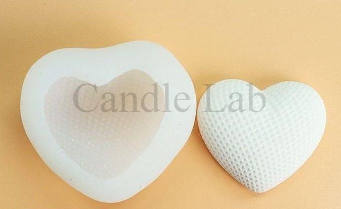 Силіконова форма для свічок та мила "Cерце" candle_mold_knitted_heart_S фото