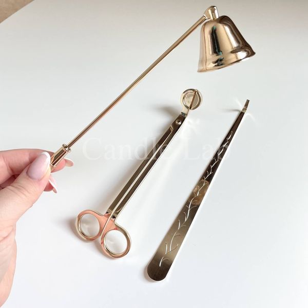 Снуффер (гасник) для ґноту свічки, золото candle-snuffer-gold фото