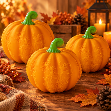 Силиконовая форма для свечи "Ажурная тыква" mold-azur-pumpkin фото
