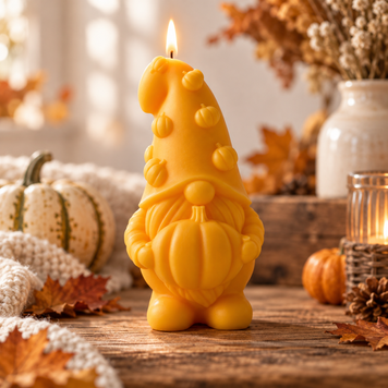 Силіконова форма для свічки "Гном з гарбузом" mold-gnome-pumpkin фото