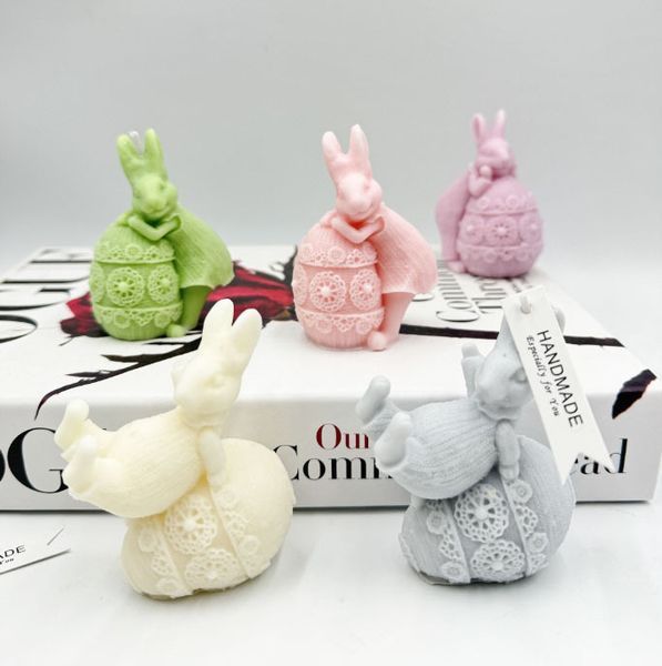 Силиконовая форма для свечей и мыла "Кролик с писанкой" mold-rabbit-easteregg-1 фото