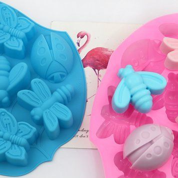 Силиконовая форма для свечей и мыла "Насекомые" mold_komahy_set фото