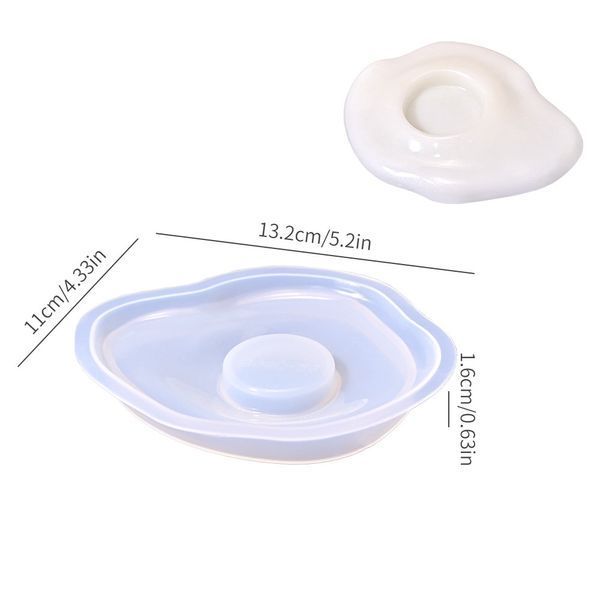Набор силиконовых форм для подставки и свечи "Яичница" mold-eggshell-set фото