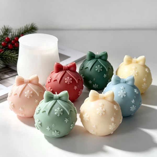 Силиконовая форма для свечи "Рождественский шар" mold-christmas-ball фото