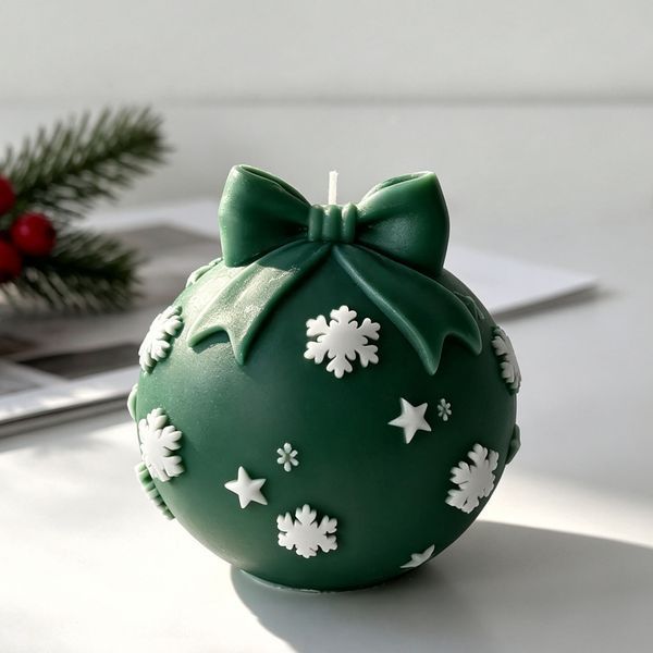 Силиконовая форма для свечи "Рождественский шар" mold-christmas-ball фото