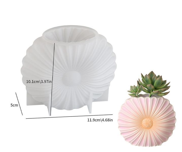 Силіконова форма вази "Квітка" (для гіпсу та епоксидної смоли) mold-vase-flower фото