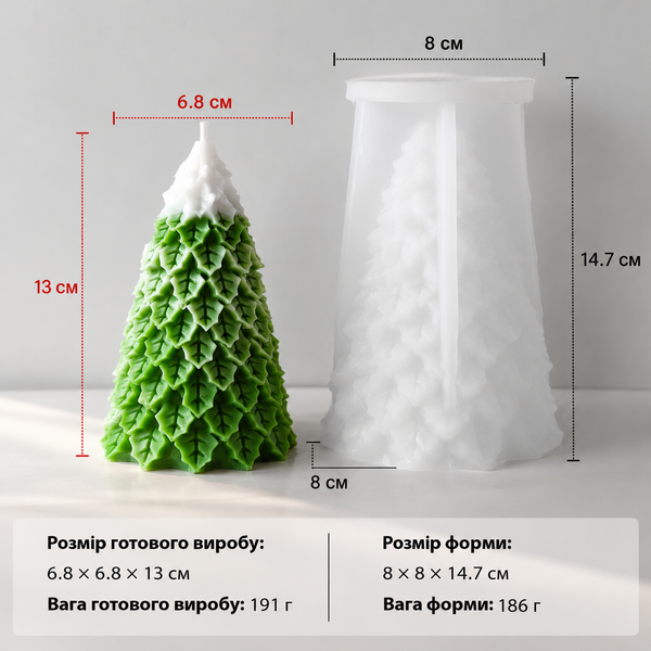 Силиконовая форма для свечи "Лесная елка" mold-forest-ch-tree-s фото