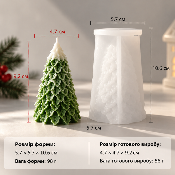 Силиконовая форма для свечи "Лесная елка" mold-forest-ch-tree-s фото