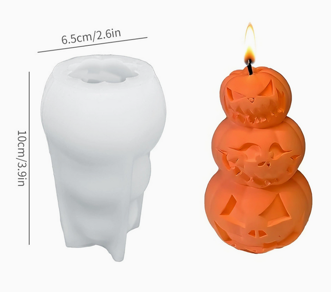 Силиконовая форма для свечи "Тыквенное трио" mold-pumpkin-trio фото