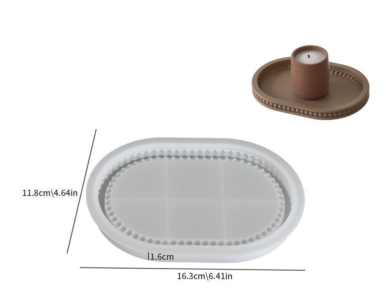Силиконовая форма для подставки "Pearl"(для гипса и эпоксидной смолы) mold_little_pearl_tray фото