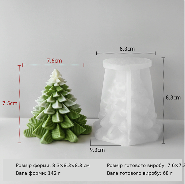 Силиконовая форма для свечи "Елка" mold-ch-tree-s фото