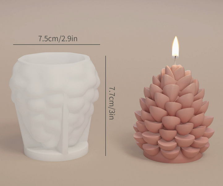 Силиконовая форма для свечи "Шишка" mold-cone1 фото