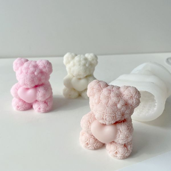 Силиконовая форма для свечей и мыла "Цветочный мишка" mold_flower_bear_s фото