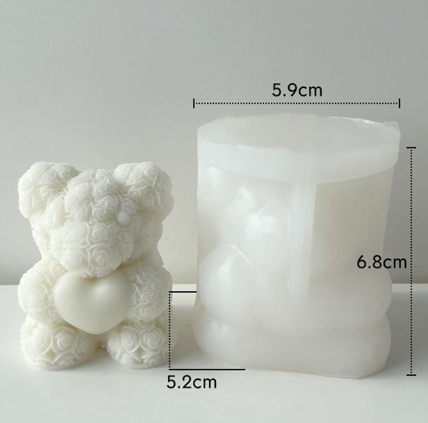 Силиконовая форма для свечей и мыла "Цветочный мишка" mold_flower_bear_s фото