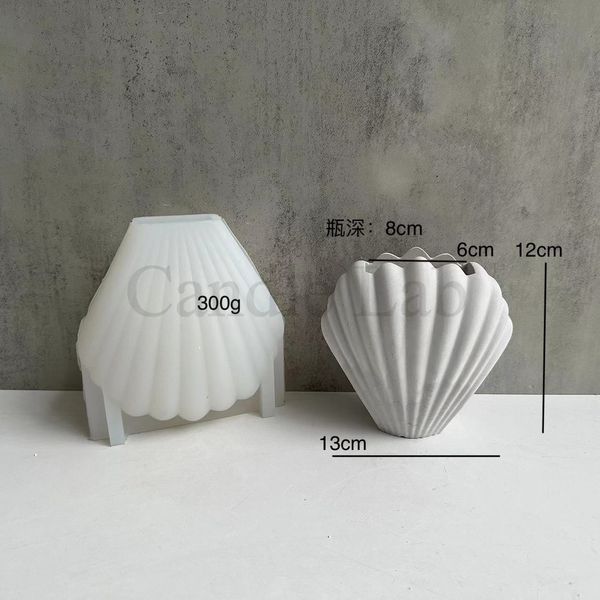 Силиконовая форма вазы "Ракушка" (для гипса и эпоксидной смолы) kashpo_shell_vase фото