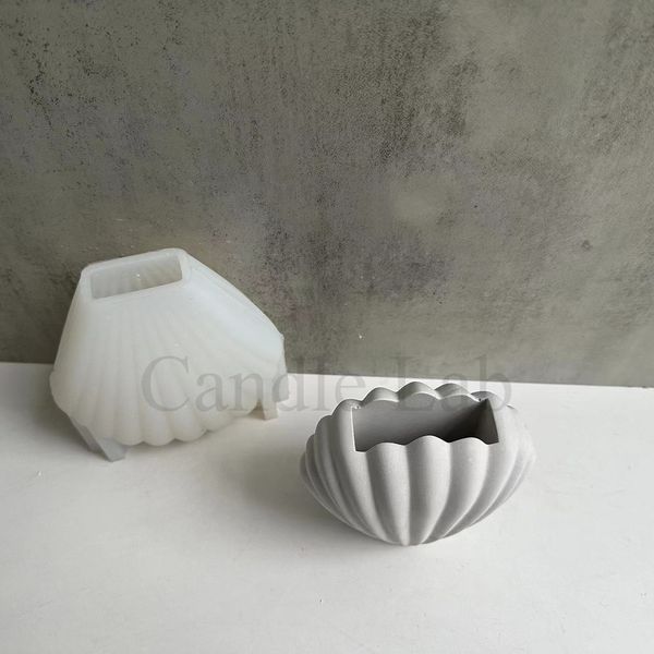 Силиконовая форма вазы "Ракушка" (для гипса и эпоксидной смолы) kashpo_shell_vase фото