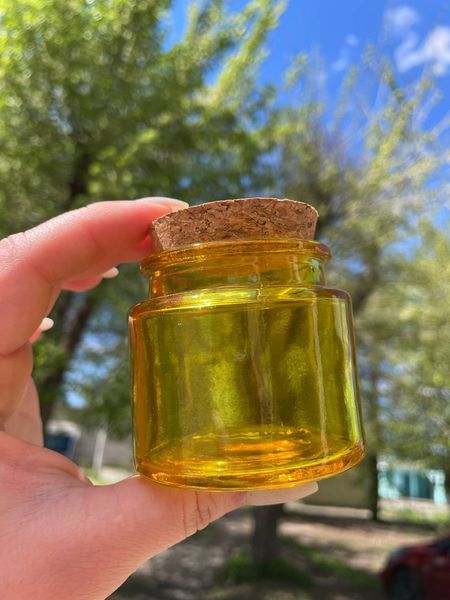 Скляна баночка з корковою кришкою "Лондон", 90мл, жовта London-90-yellow фото