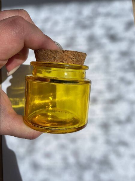 Скляна баночка з корковою кришкою "Лондон", 90мл, жовта London-90-yellow фото